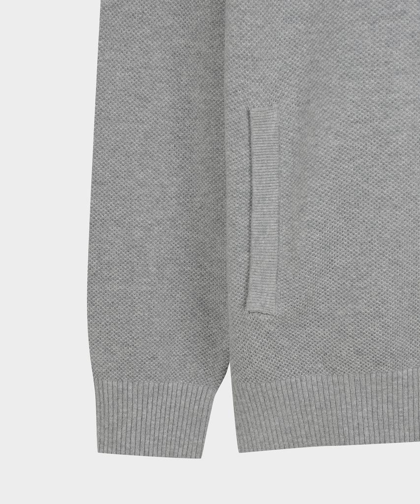 BROOKS BROTHERS Tuck Knit Full Zipper Sweater (Grey) (Bbwzmbg103)