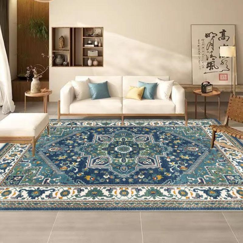 Persian Retro Carpet Living Room Big Size Non-slip Bedroom Decoration Rug Non-slip Mat for Kids Easy Cleaning Machine Washable