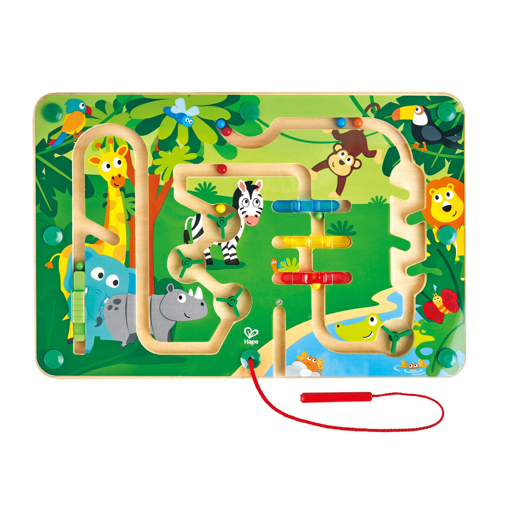 

Hape Jungle Rolling 37 x x Ages 3 and Wooden Pretend Play E1714 Maze, 24.5 2.1 cm, Up, Toy,