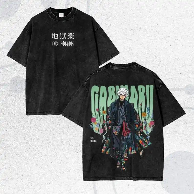 Trendsetter Loose Clothes Hells Paradise Anime Liefhebber Gewassen T-shirt Kleding voor het hele jaar persoonlijkheid Kleding Grote Maten Unisex hoge kwaliteit heet product t-shirt S