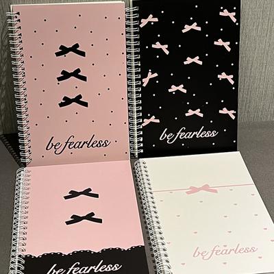 Cute Pink Bow A5 Coil Notebook Diary Sketchbook School Office Supplies Stationery Mini Portable Notepad Student Gift