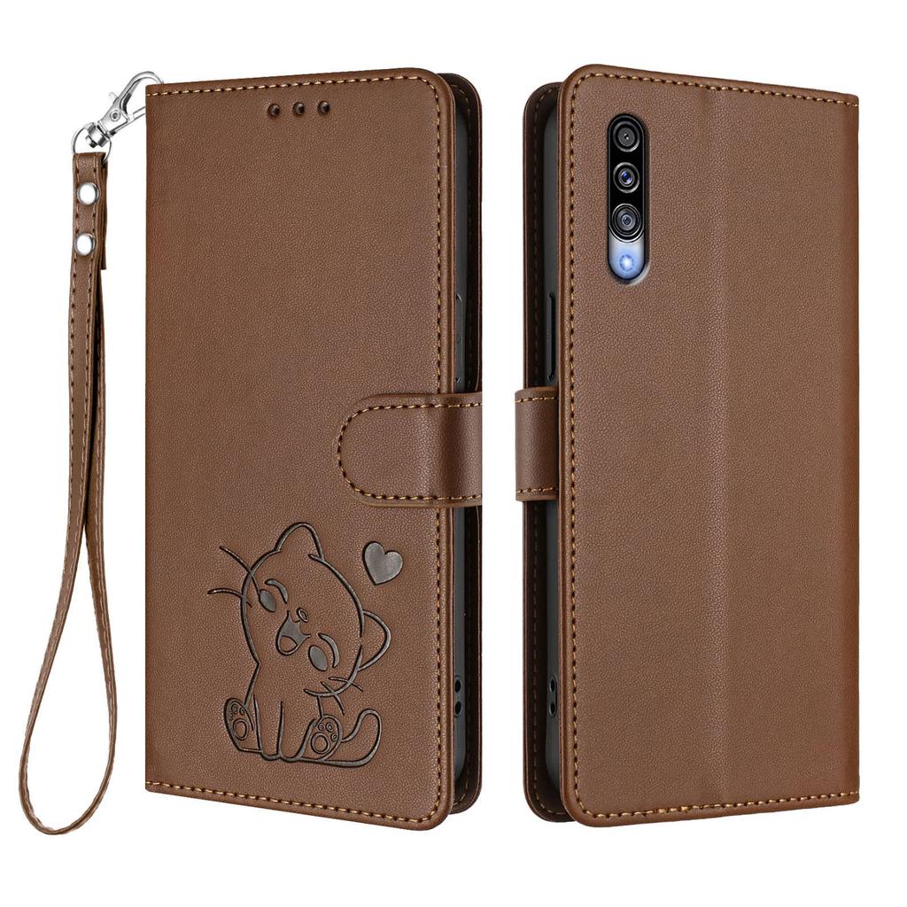WEFOR Cute Cat Wallet Case for Samsung Galaxy A06 A70 A50 A42 5G A30 A21S A20E A10S A10E, Flip Cover, Card Holder, Kickstand