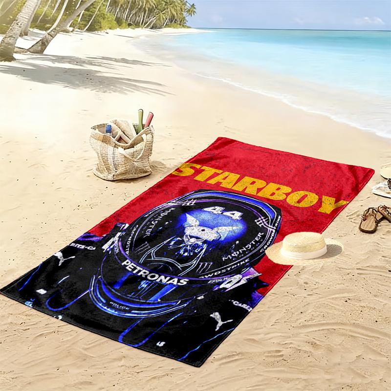 Lewis Hamilton Print Beach Towel, Large Soft Quick Dry Towel for Beach Camping Swimming