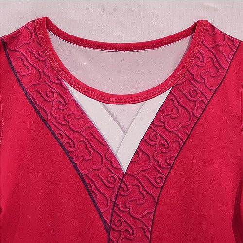 Dressy Daisy Princess Warrior Costume for Toddler Girls, Traditional Chinese Hanfu, Lady Hero Costume, Halloween Cosplay, Fancy Party Outfit, Red, Siz