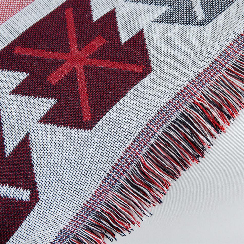 Doppelseitig gestrickte Sofadecke aus Faden, amerikanischer Stil, geometrisches Muster, Handtuch für Zweisitzer, Bezüge für das Wohnzimmer