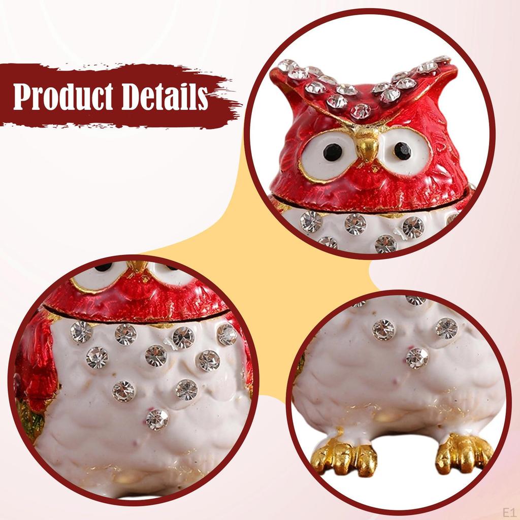 Jewelry Box Owl Trinket Holder Collectible Figurine Organizer for Bracelets Pendants