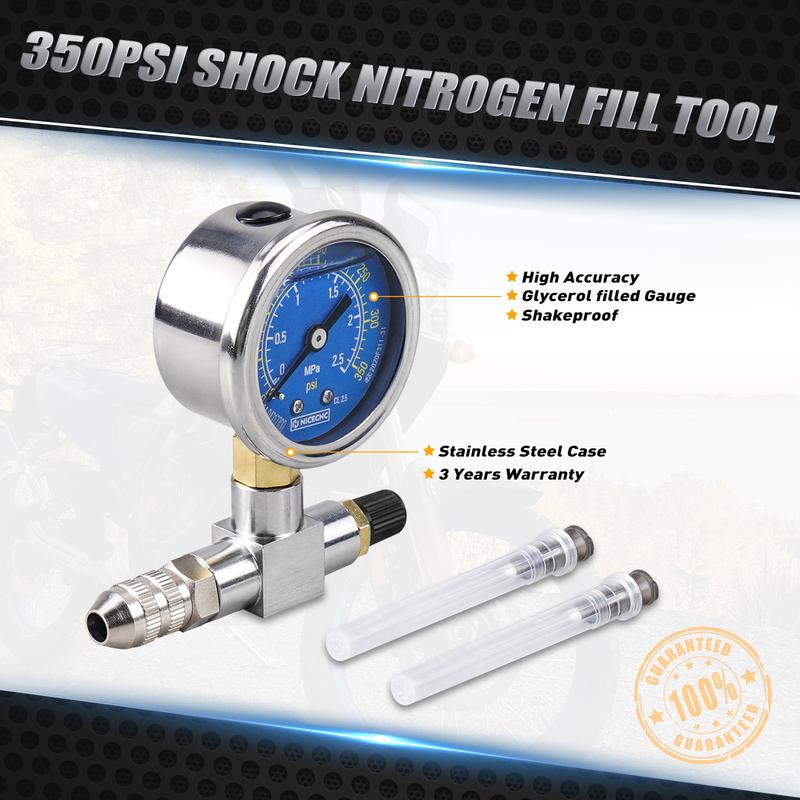 350/600 PSI Stoßstickstoff-Manometer Nadel Füllwerkzeug Für Yamaha YZX Polaris RZR CanAm Arctic Cat Schneemobil FOX Raptor LKW ATV UTV