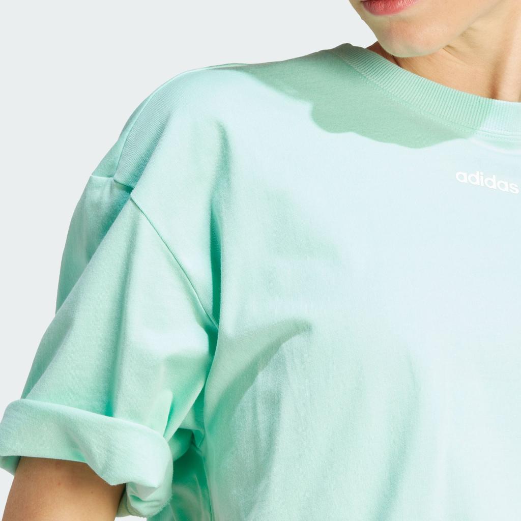 Adidas Originals Trefoil Graphic Tee With Logo Print Short Sleeve Loose T-Shirt Women Tops Green IT8156