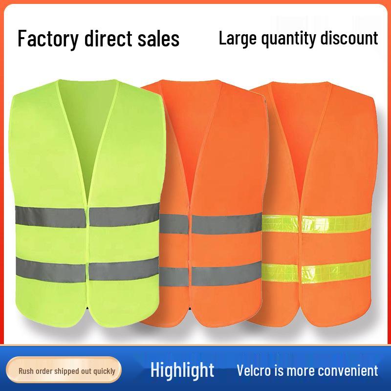 Reflekterande säkerhetsväst för trafik, byggarbetsplatser och trädgårdsarbete - Fluorescerande grön, Anpassningsbar. 