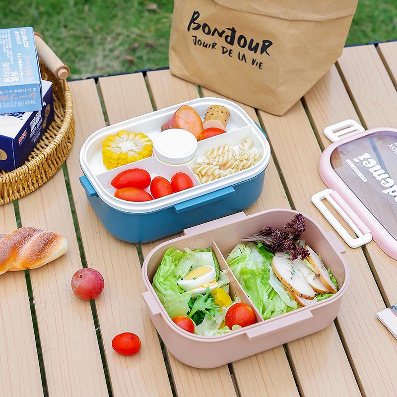 Creative Heated Lunch Box Set for Office Workers - Includes Large Capacity Box, Soup Cup, and Insulated Bag