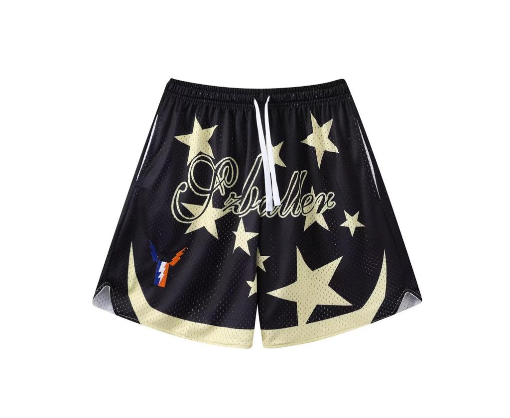 Large Mesh Pikachu Quick-Dry Basketball Shorts - Above Knee, Four-Point Sports Design