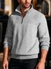 Men S Casual Vintage Half Zip Knit Sweater Loose Fit Long Sleeve Pullover