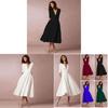 Robe élégante et décontractée en maille pour femme, avec col en V, disponible en plusieurs couleurs.