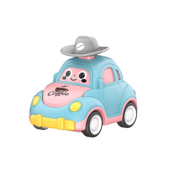 

Детский мультяшный автомобиль с экспрессией, игрушечный пресс-движок, инерционный привод, тянущий назад, модель детского транспортного средства, развивающая игрушка для грузовиков, для малышей, мальчиков и девочек, подарок небесно-голубой