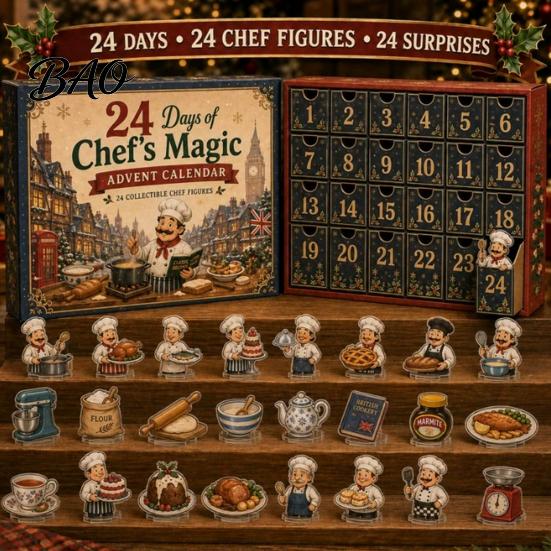 Acrylic Miniature Props 2026 Career Advent Calendar, 24-Day Countdown Box with Mini Occupation Calendar Figures, Community Helper Ornament Set,