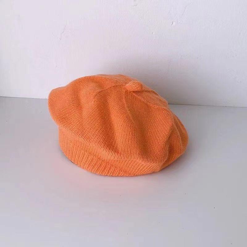 Autumn and winter children's hats baby beige series boys and girls windproof ear protection warm knitted cartoon ear warm
