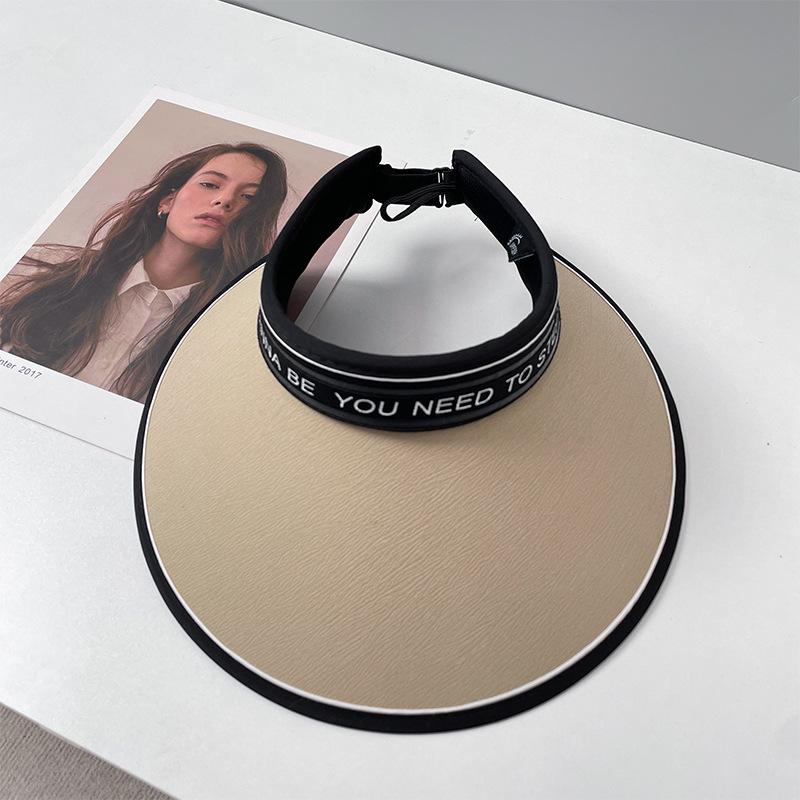 Vinyl UV empty top sun hat women's summer outdoor versatile foldable anti-ultraviolet eaves face cover basin hat