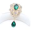 European and American Style 1 Piece 40 * 70MM High-end Diamond Studded Water Droplet Glass Brooch DIY Suit Dress Collar Decorati