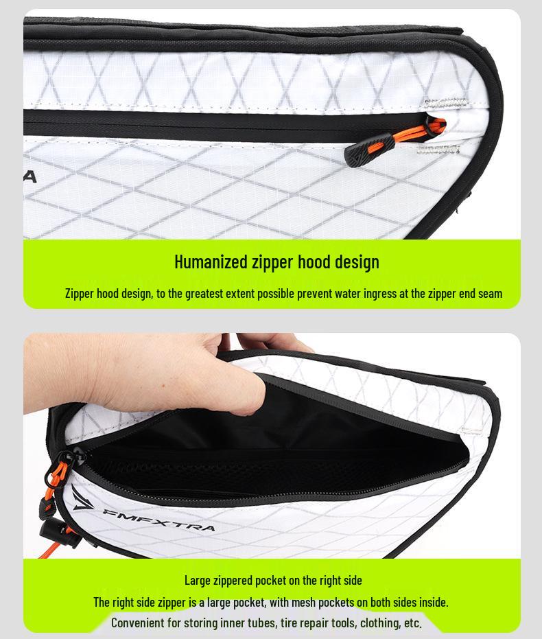 1.7L Nylon Bike Triangle Top Tube Bag for Mountain & Road Cycling