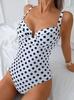 European and American Polka Dot Bikini - Women's Conservative White Swimwear