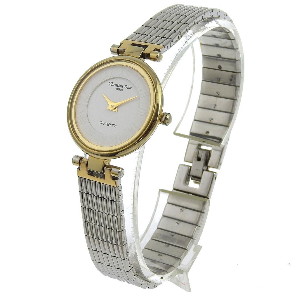 Dior Watches 4715032 WhiteDial Stainless Steel/Plated Gold Quartz Analog Display Women Used