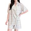 Sweet wind polka dot cotton and silk pajamas women's summer short-sleeved shorts lapel thin can be worn outside loungewear high-end suit