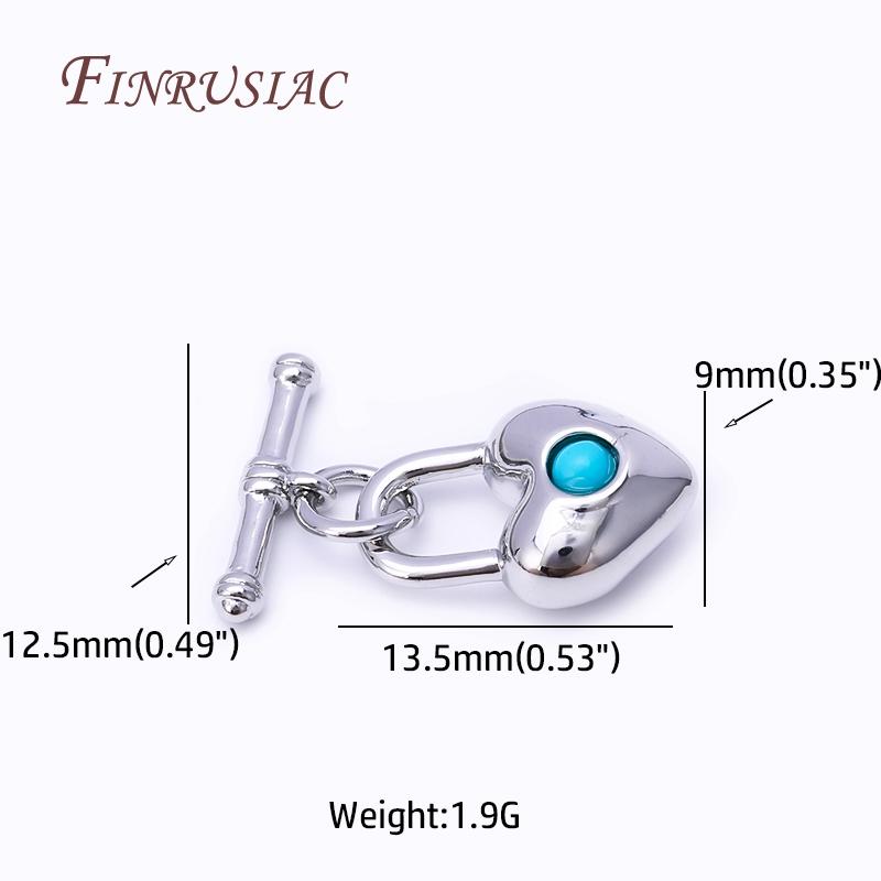 

Rhodium Plated Heart Clasp,End Beads OT Clasp For Bracelet Necklace Making,Design Toggle Clasps DIY Jewelry Making Accessories 1 Piece