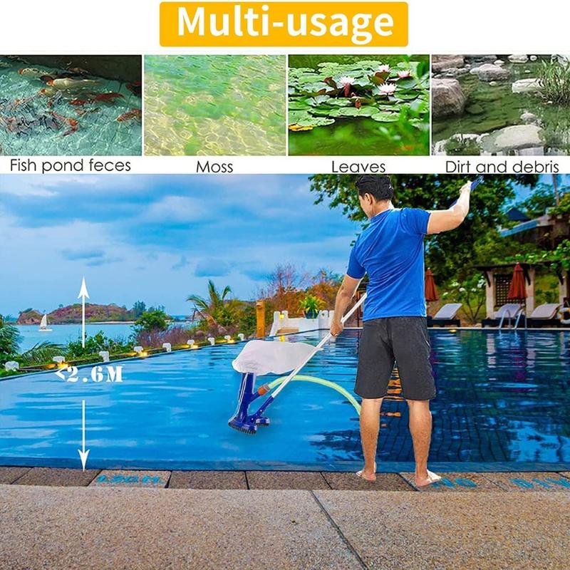 Portable Swimming Pool Jet Vacuum Cleaner Underwater with Mesh Bag, Pool Mini Jet Vacuum Suction for Head for Pool Fount