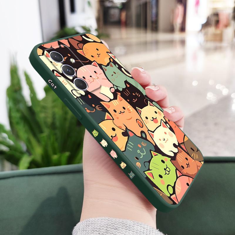 

Colorful Cats Phone Case For Samsung Galaxy A17 A56 A55 A35 A25 A15 A05 A05S A54 A34 A24 A14 A04 A04S A04E 4G 5G Cover Samsung A55 5G