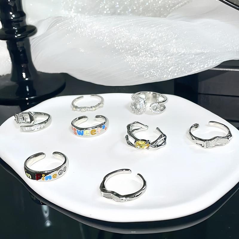 Full Of Diamonds, Zircon Stacking, High-End Combination Series, Open Ring, Niche Design, Luxury Personalized Fashion Ring, Woman
