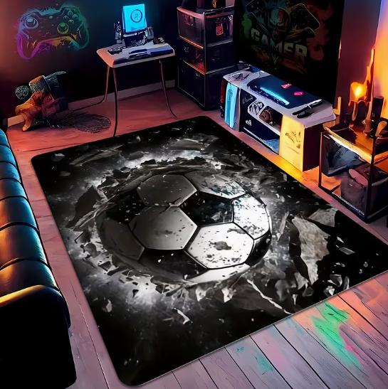 

Football Printed Area Carpet Suitable for Bedrooms Living Rooms and Home Decor Mats Suitable for Bedside and Office Chair Use 40x60cm