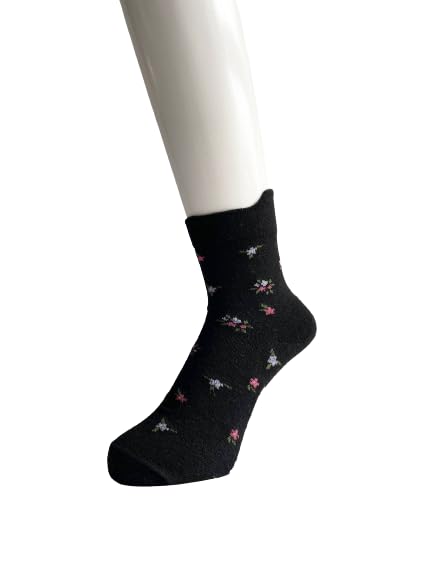 Socks with Easy to Put on with One Wool Floral No Elastic Suitable for Nursing and Set E20 Women's Non-Slip Backing, Hand, Blend, Warm, Print, Cuff,