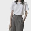 Damen Locker Weiß Rundhals Kurzarm T-Shirt - Schlicht, Trendig und Slim Fit