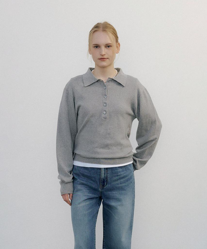 Peulloujin Button Collar Knit_2Color_Ffd1Nt002
