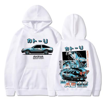 AE86 Otomatik Baskılı Kapşonlu Unisex Film Baskılı Kapşonlu Moda Kişilik Unisex Uzun Kollu Sonbahar Kış Unisex Sokak Kapüşonlu Üstleri