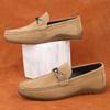 Fashion Brand Comfortable Outdoor Anti Slip Driving Shoes Summer New Men Low Rise Set Foot Suede Leather Soft Sole Casual Loafer