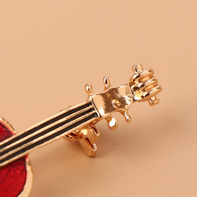 1ks Elegantní červené housle Pins Brože Lady Instruments Brož Šperky