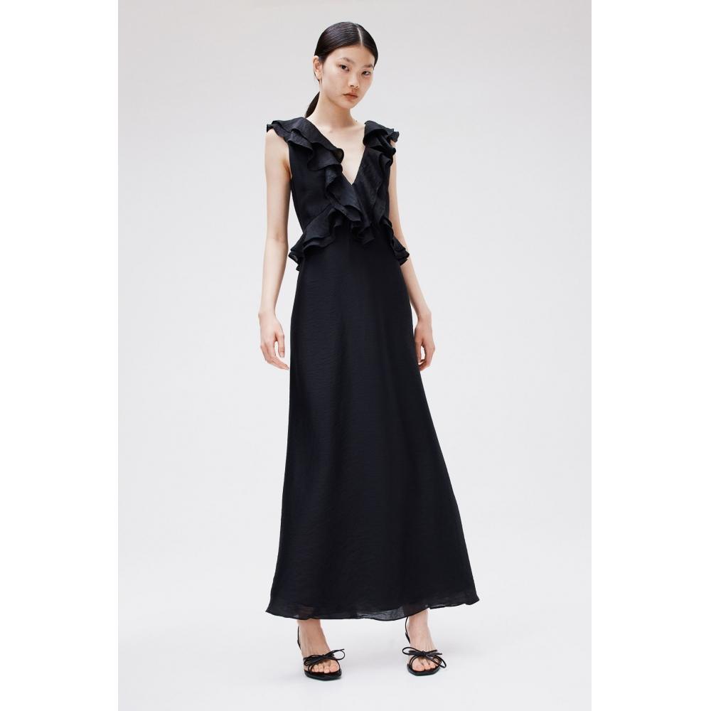 

Платье HM с воланом, черное