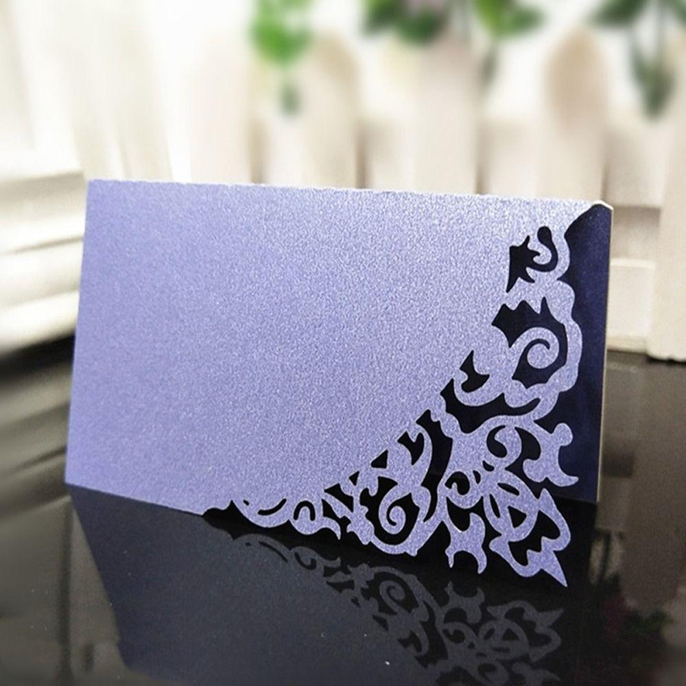 10pcs Laser Cut Wedding Table Place Cards Paper Number Name Card  Anniversary Celebration