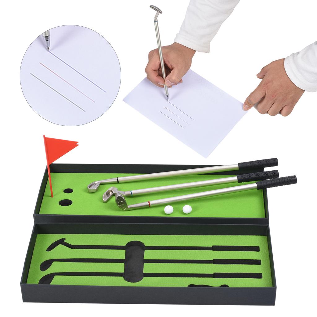 Mini Golf Club Putter Ballpoint Pen Golf Pen Board Game Fun Gift Table Decoration School Supplies and Golf Accessories Combo 5
