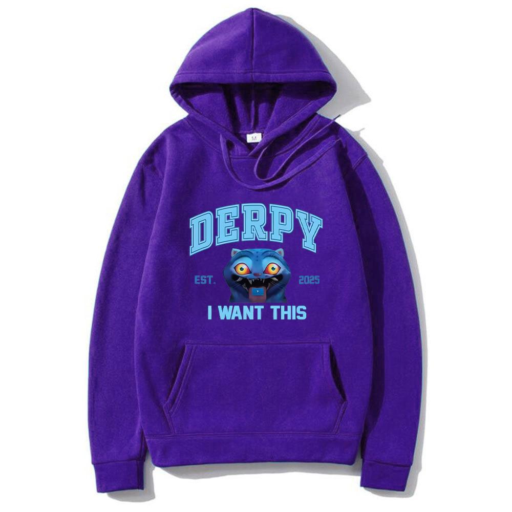 KPop Demon Hunters Derpy Tiger Funny Graphics Hoodie Men Women's Clothes Streetwear Vintage Fleece Long Sleeve Pullovers