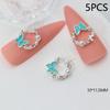 5Pcs Butterfly Pearl Nail Oil Drop Alloy Jewelry Love Flower Wreath Nail Decoration Nail Salon Diy Accessories Manicure Drill