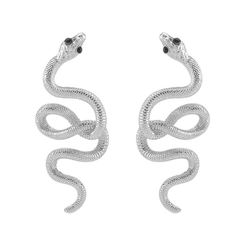 Retro Design Snake Personalized Earrings, Light Luxury Temperament High-end Alloy Earrings
