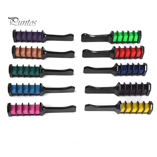 Multi-color Hair Dye Brushes 10Pcs Disposable Comb 10 Colors Individually Packaged Temporary Chalk for Colorful Set Wet Dry Washable Non-Damaging