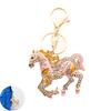 Keychain Pendant Sparkling Rhinestones Horse Design Metal Keyring Decorative Key Holder Friends Bag Decoration