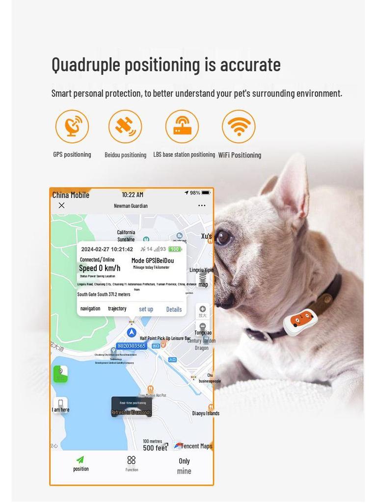 Newman Pet GPS Collar: Waterproof Tracker for Dogs & Cats
