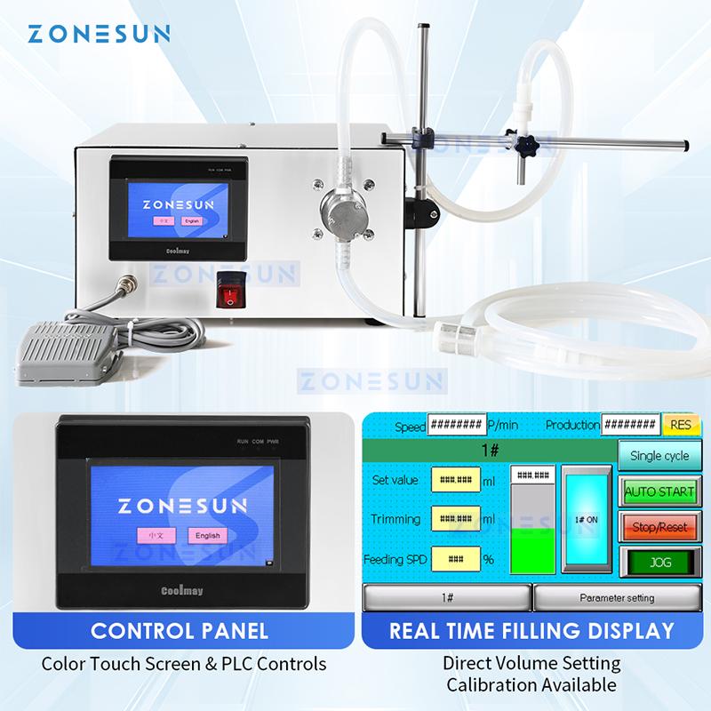 ZONESUN ZS-MPZ1 Magnetic Pump Liquid Filling Machine Semi-Auto Bottle Filler for Water & Juice Packaging