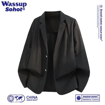 Wassup Sohot Men's Japanese Double-Breasted Suit Jacket