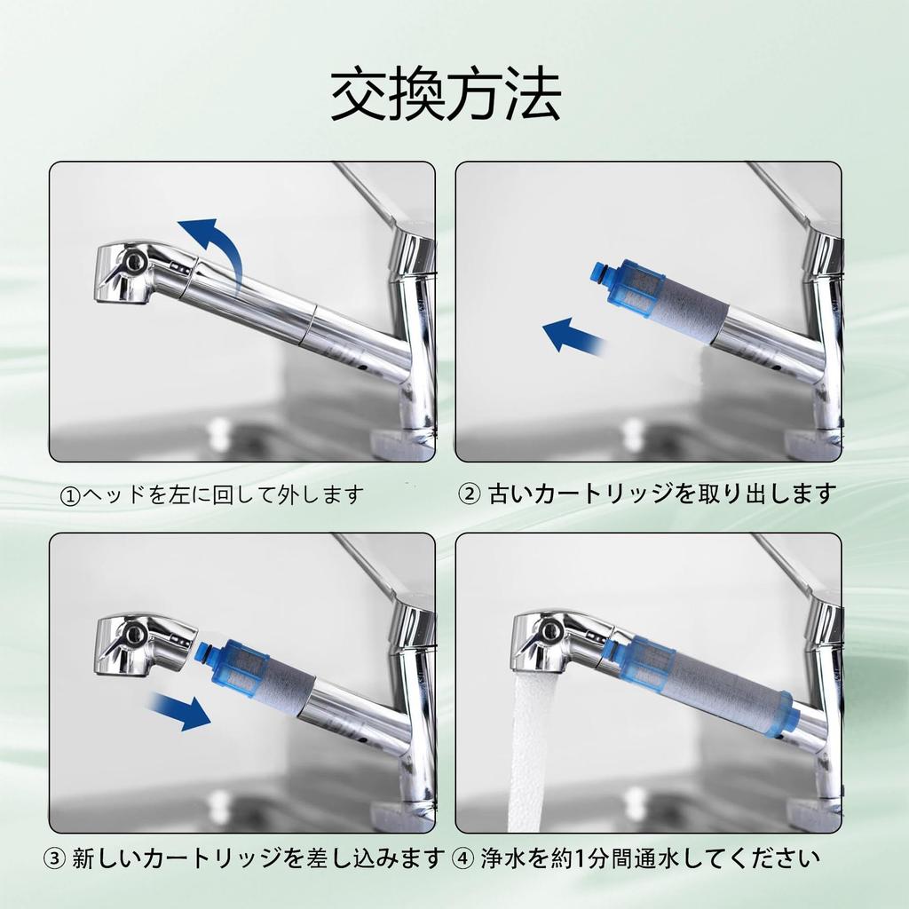 JF-21-T Replacement Water Filter Cartridges for Faucet, All-in-One Chlorine Removal Cartridges, High-Removal of 12 Substances, JF-21, Pack of 3