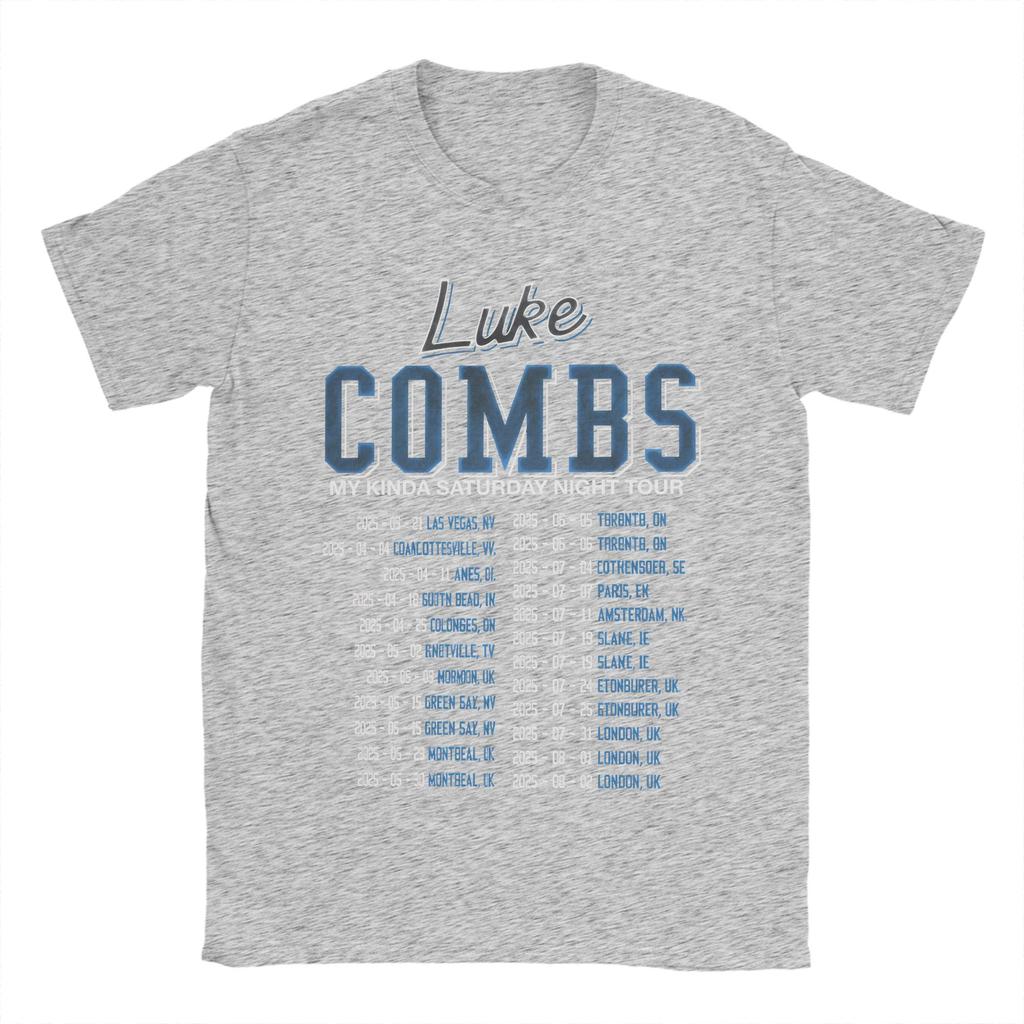 Luke Combs My Kinda Saturday Night Tour T Shirt Summer YK Funny T Shirts Pure Cotton Harajuku Tee Shirt For Unisex Pattern Clothes
